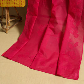 Yellow 2pc Jacquard Cotton Kurta with Applique Dupatta