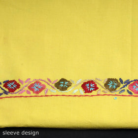 Yellow - 2pc kashida hand embroidery cotton unstitched