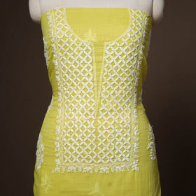 Yellow - 2pc kota doria cotton unstitched lucknow