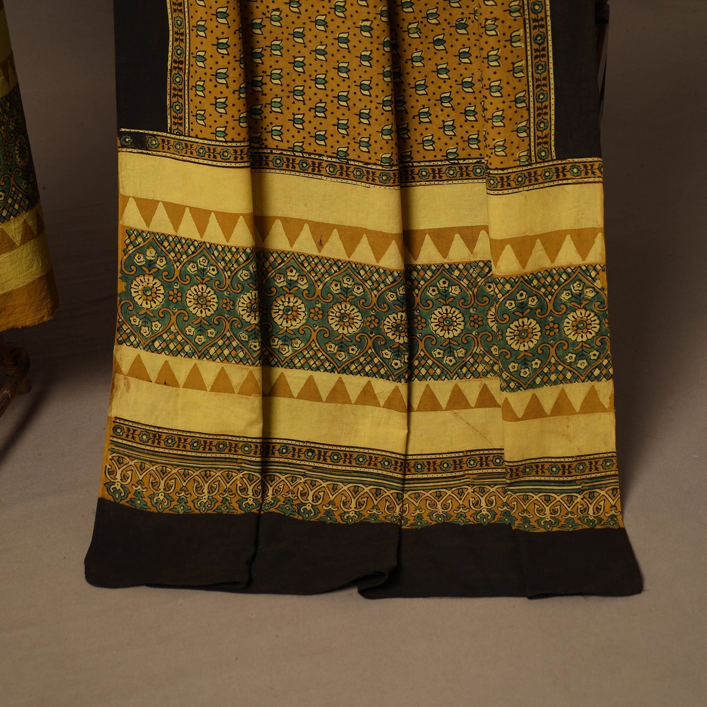 Yellow - 2pc natural dyed cotton unstitched dress material