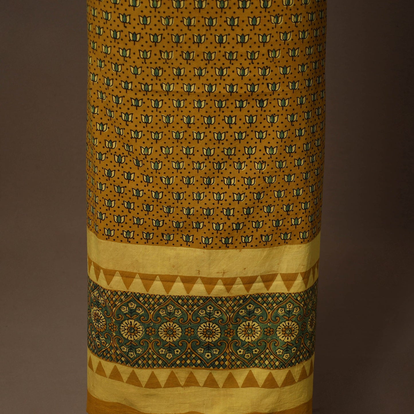 Yellow - 2pc natural dyed cotton unstitched dress material