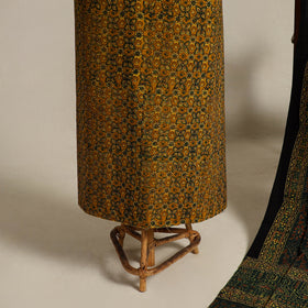Buy Yellow 2pc Block Print Natural Dyed Ajrakh Dress Material
