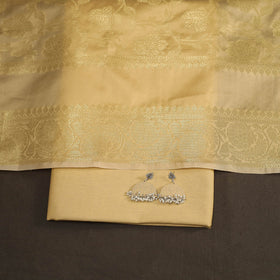 Yellow - 2pc slub silk unstitched plain dress material