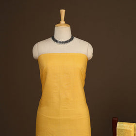 Yellow - 2pc slub silk unstitched plain dress material