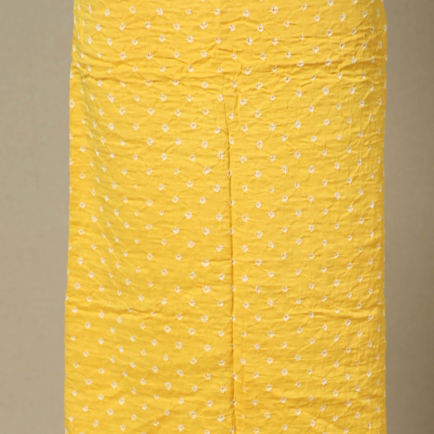 Yellow 2pc Unstitched Bandhani Dress Material with Jewellery Set