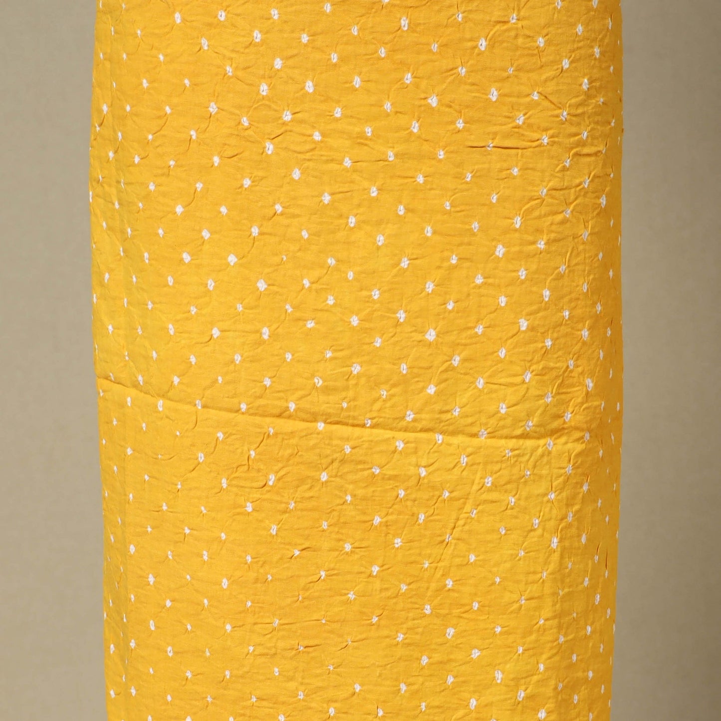 Yellow 2pc Unstitched Bandhani Dress Material with Jewellery Set