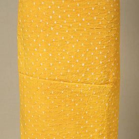 Yellow 2pc Unstitched Bandhani Dress Material with Jewellery Set