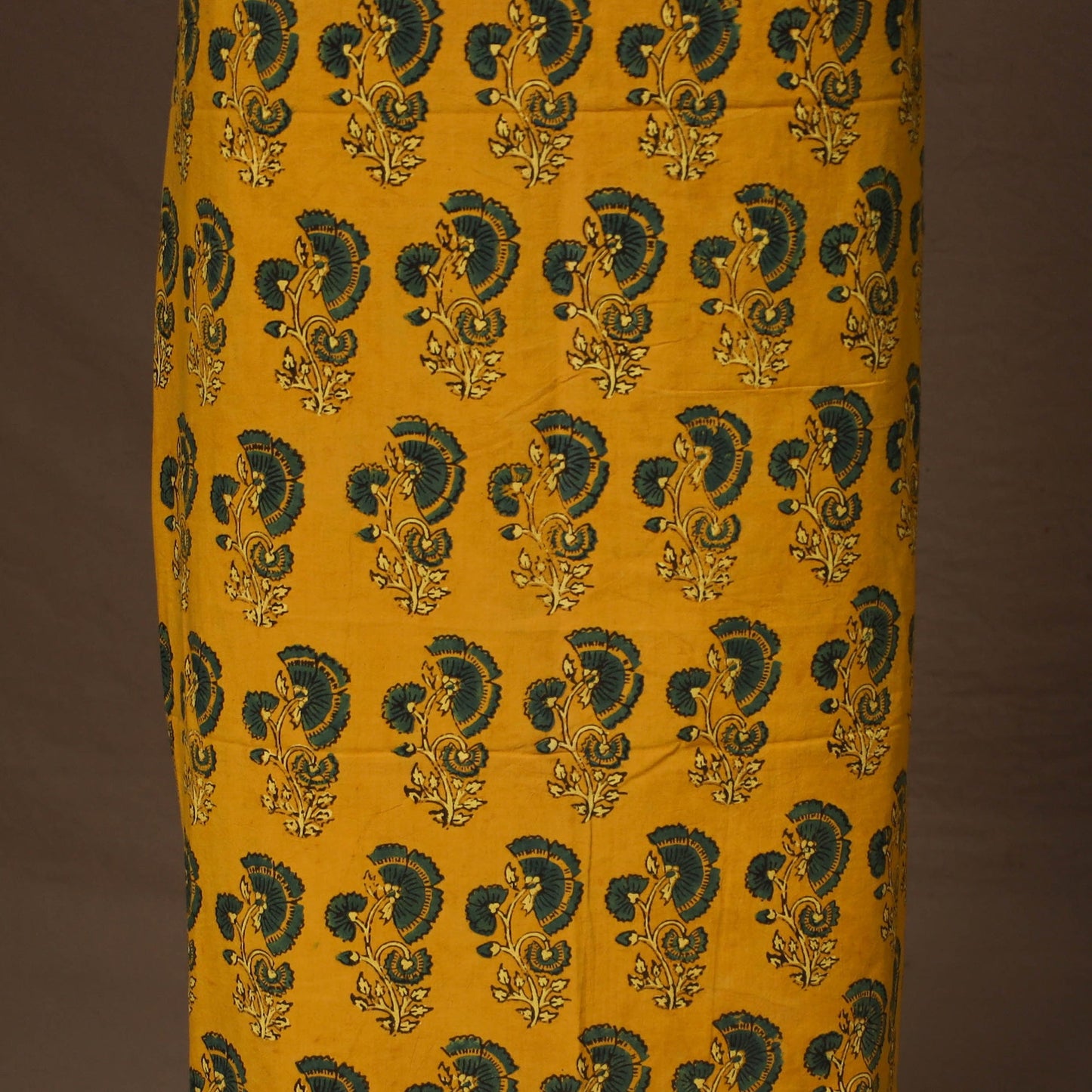 Yellow - 2pc unstitched dress material with jewellery set