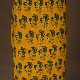 Yellow - 2pc unstitched dress material with jewellery set