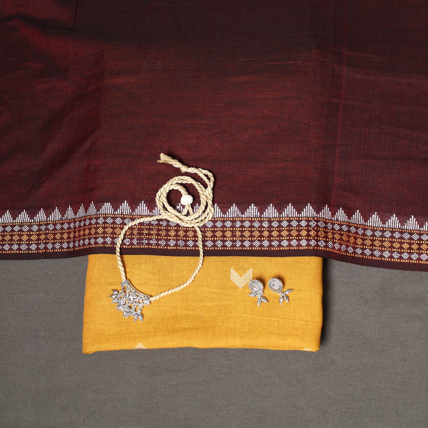 Yellow - 2pc unstitched jacquard dress material