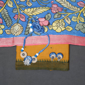 Yellow - 2pc unstitched jacquard dress material