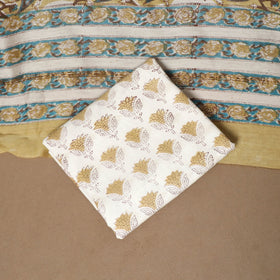 3pc chanderi silk unstitched hand sanganeri dress material