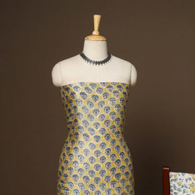 3pc chanderi silk unstitched hand sanganeri dress material