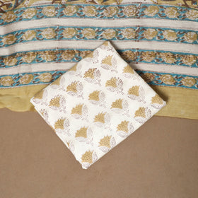 3pc chanderi silk unstitched hand sanganeri dress material