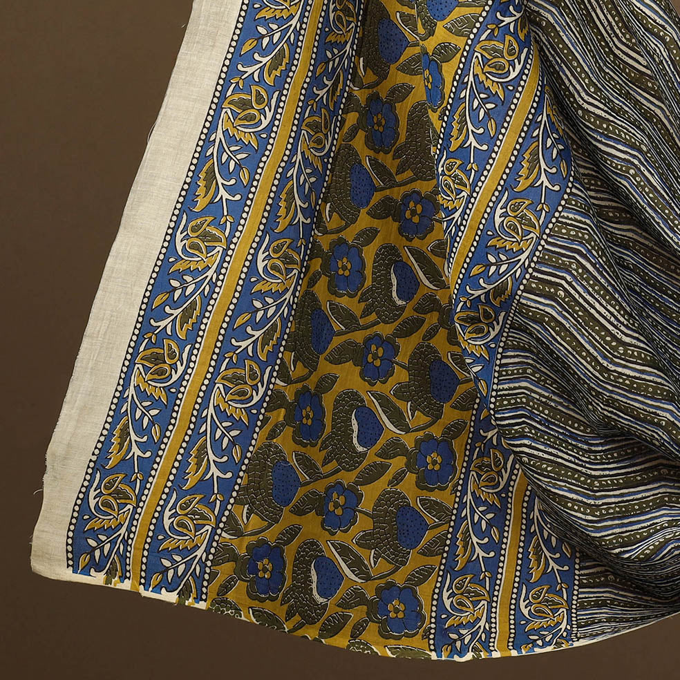 Buy Yellow 3pc Block Print Cotton Bagru Dress Material