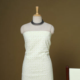 Yellow - 3pc cotton unstitched barmer applique cut work