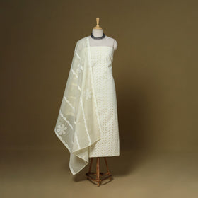 Yellow - 3pc cotton unstitched barmer applique cut work