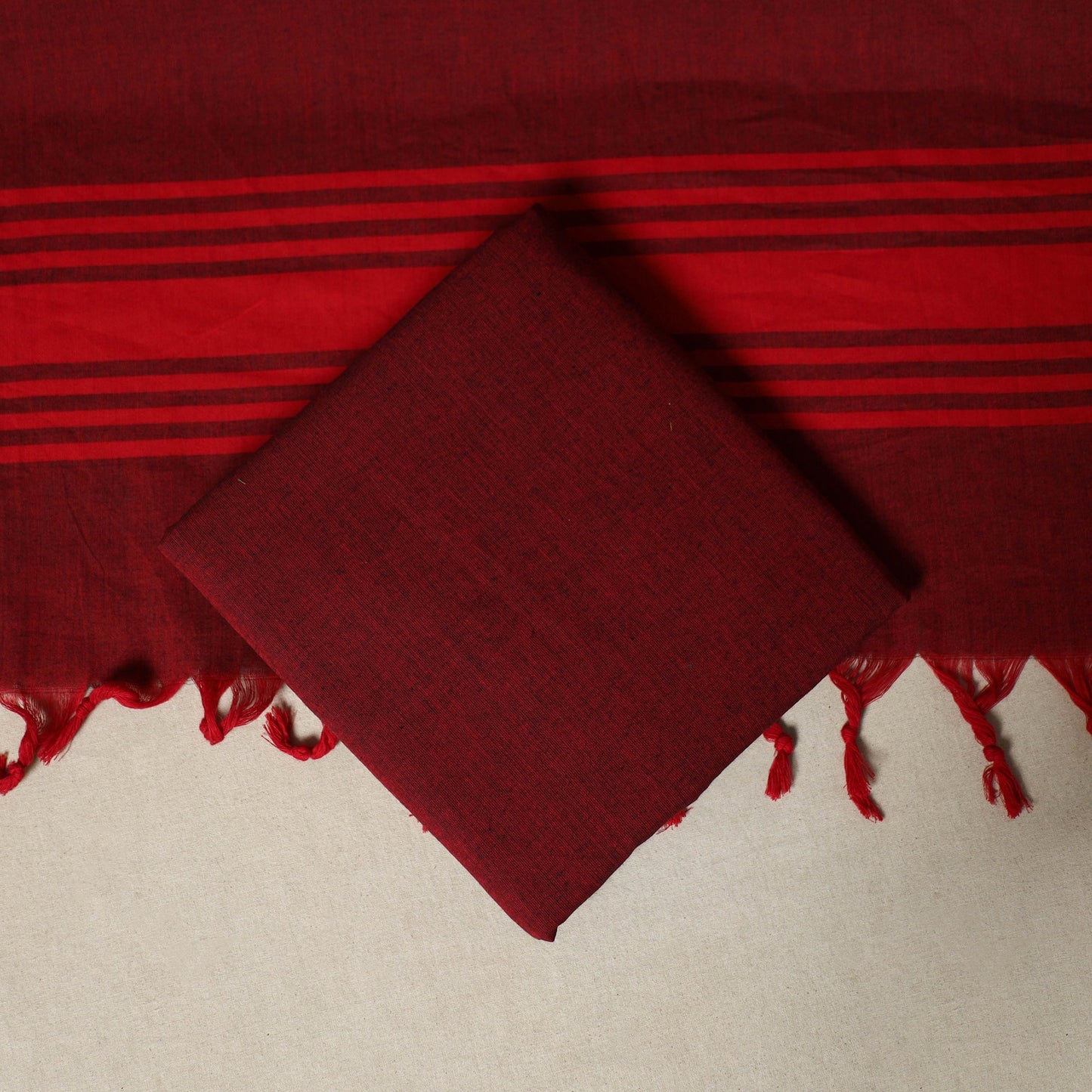 Yellow 3pc Cotton Unstitched Dharwad Dress Material