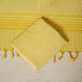 Yellow - 3pc cotton unstitched jacquard dress material 39