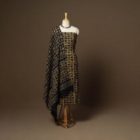 Yellow - 3pc cotton unstitched kutch batik dress material