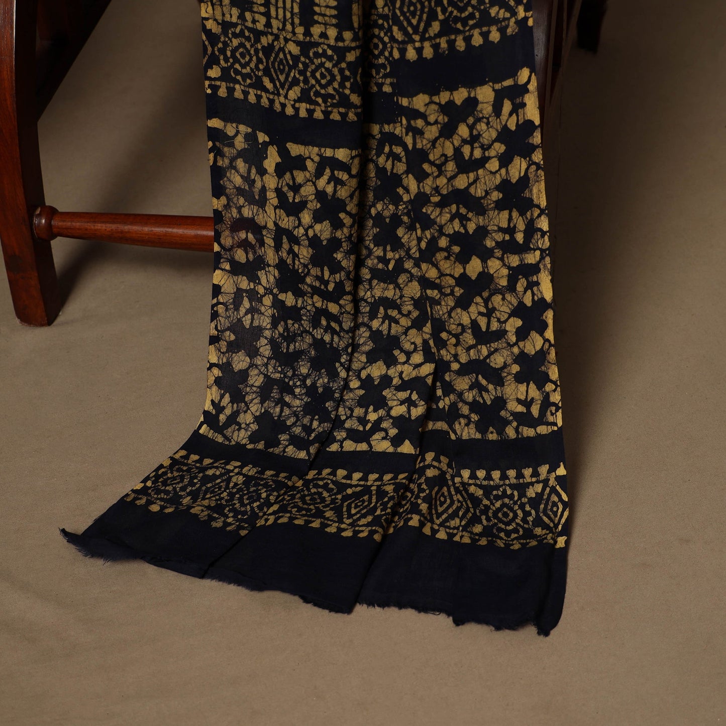 Yellow - 3pc cotton unstitched kutch batik dress material