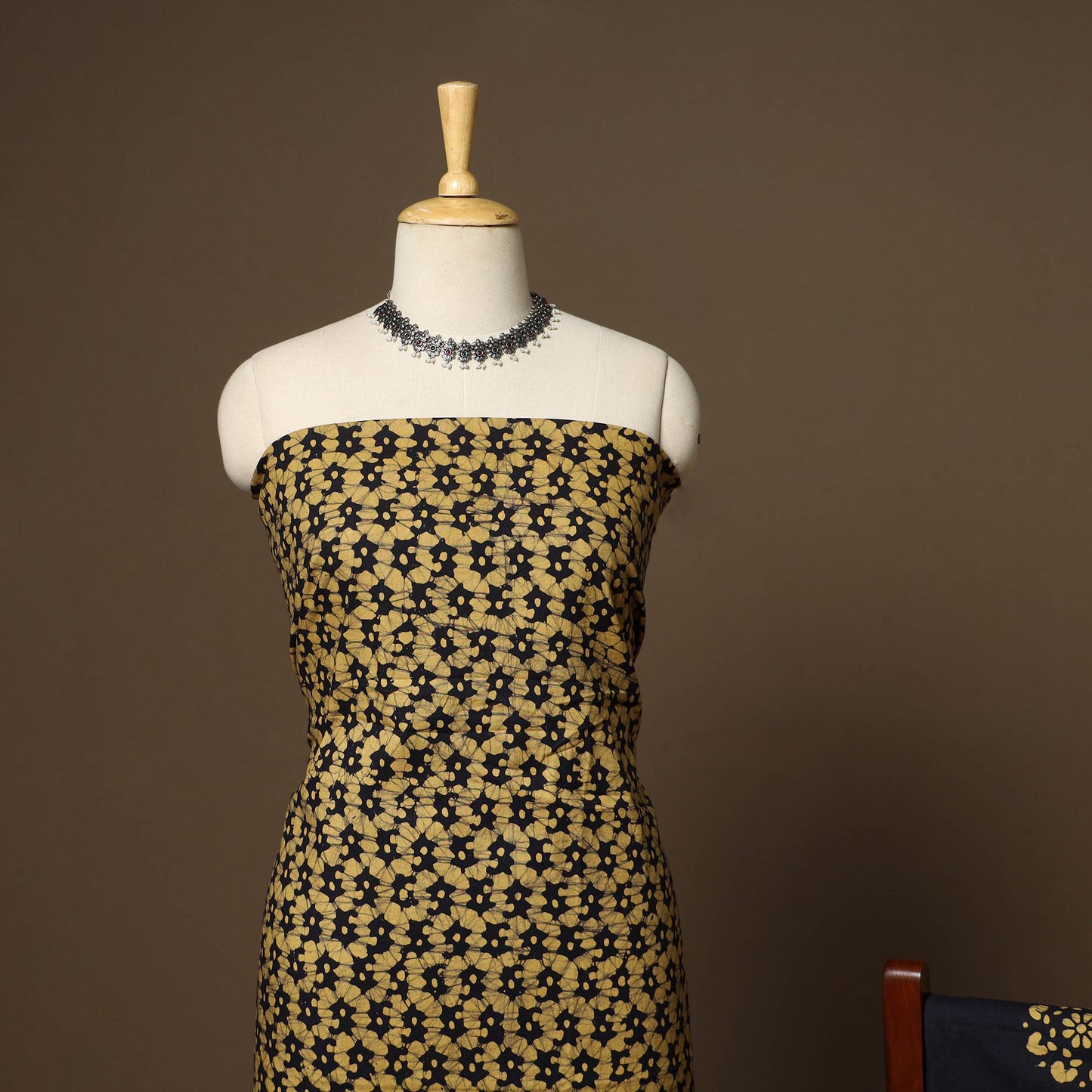 Yellow - 3pc cotton unstitched kutch batik dress material