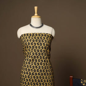 Yellow - 3pc cotton unstitched kutch batik dress material