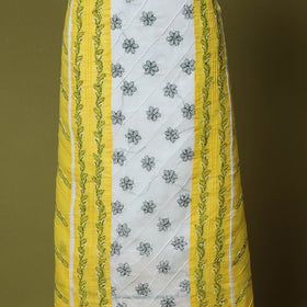 Yellow - 3pc hand embroidery cotton lucknow chikankari