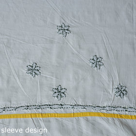 Yellow - 3pc hand embroidery cotton lucknow chikankari