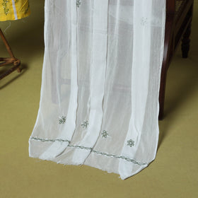 Yellow - 3pc hand embroidery cotton lucknow chikankari