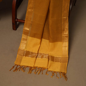 Yellow - 3pc handloom cotton unstitched mangalagiri dress