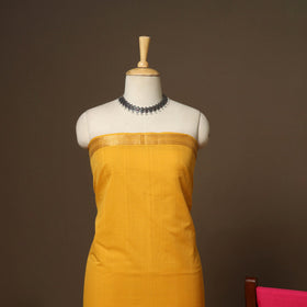 Yellow - 3pc handloom cotton unstitched mangalagiri dress