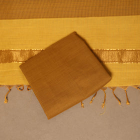 Yellow - 3pc handloom cotton unstitched mangalagiri dress