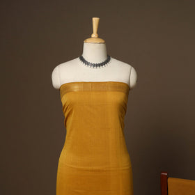 Yellow - 3pc handloom cotton unstitched mangalagiri dress