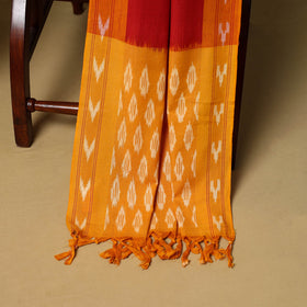 Yellow - 3pc handloom cotton unstitched pochampally ikat