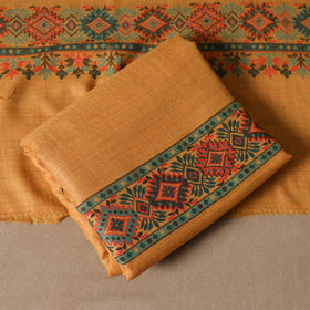 Yellow - 3pc jacquard weave merino wool unstitched dress