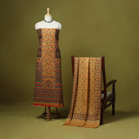 3pc jacquard weave merino wool unstitched dress material 12