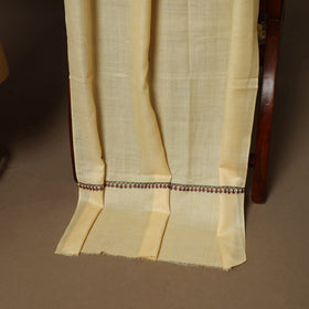 Yellow - 3pc kashmiri merino wool unstitched sozni hand