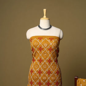 Blue - 3pc kutch tie-dye satin cotton bandhani unstitched