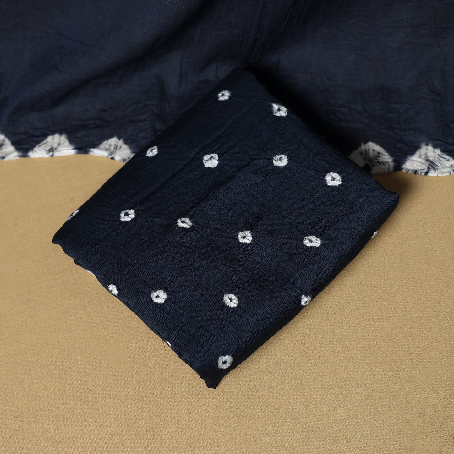 3pc kutch tie-dye satin cotton unstitched bandhani dress