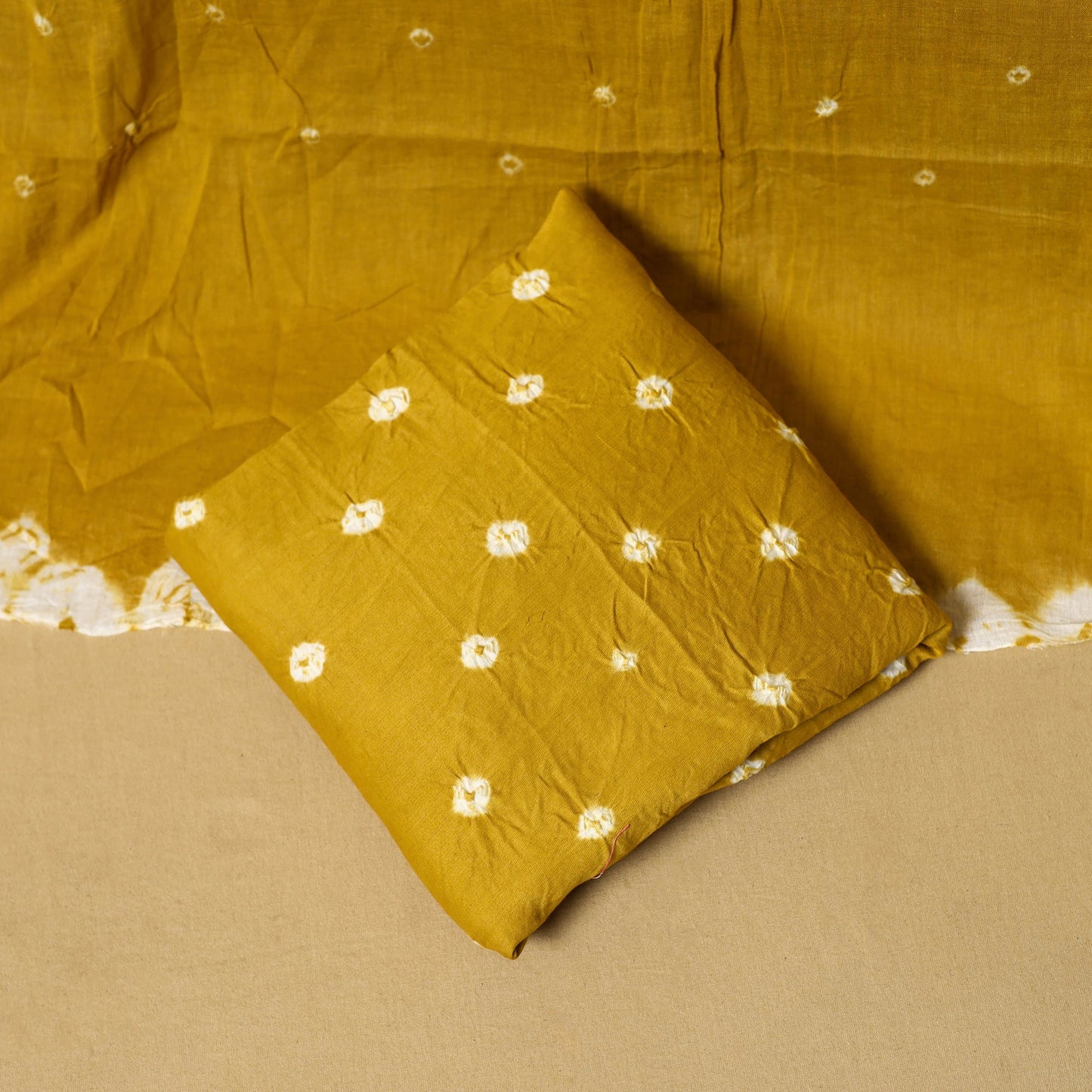 3pc kutch tie-dye satin cotton unstitched bandhani dress