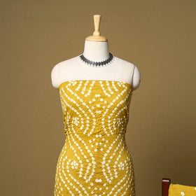 3pc kutch tie-dye satin cotton unstitched bandhani dress