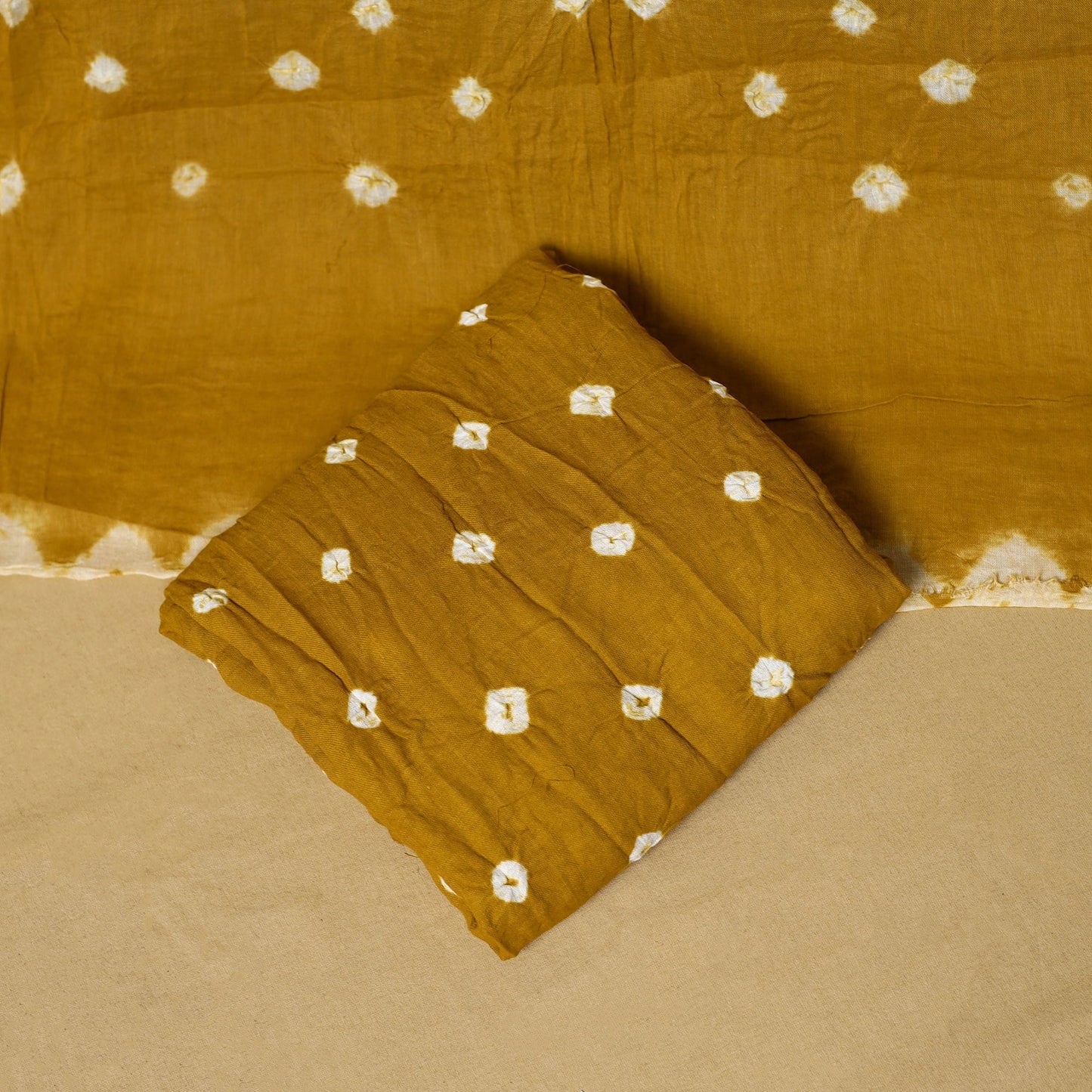 3pc kutch tie-dye satin cotton unstitched bandhani dress