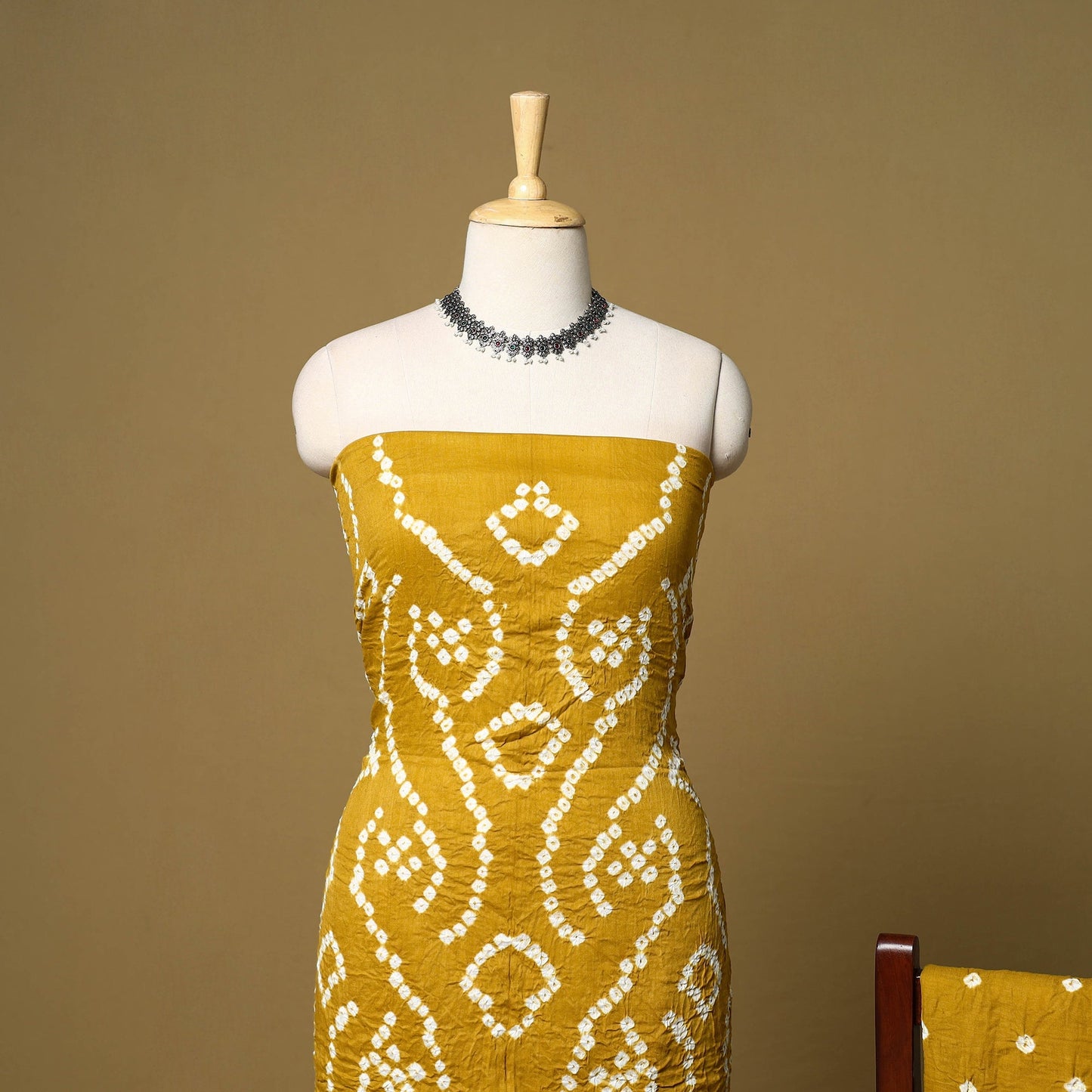 3pc kutch tie-dye satin cotton unstitched bandhani dress