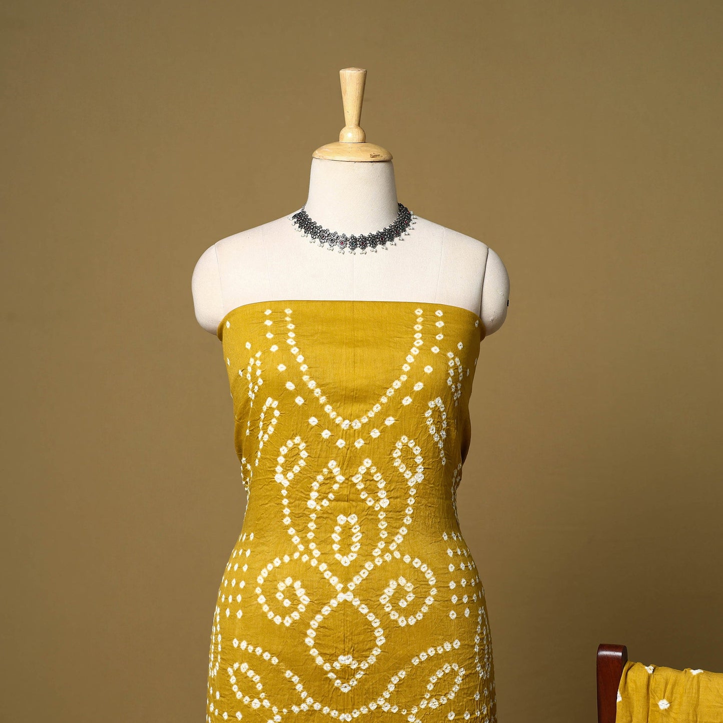 3pc kutch tie-dye satin cotton unstitched bandhani dress