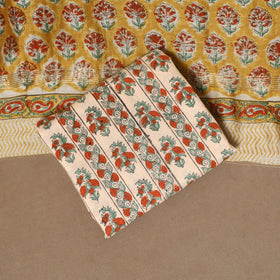 3pc maheshwari silk unstitched hand sanganeri dress