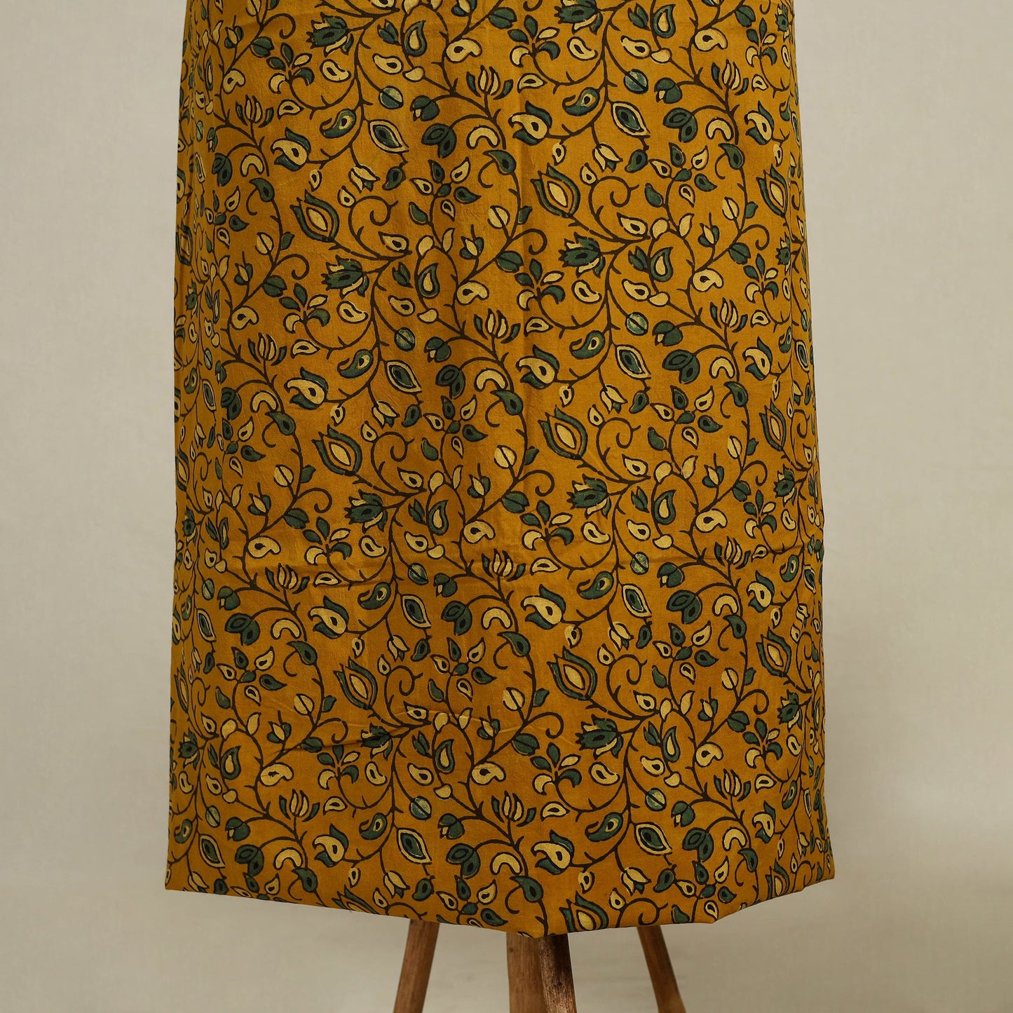 Yellow 3pc Block Print Natural Dyed Ajrakh Dress Material