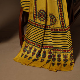 Yellow - 3pc natural dyed unstitched modal silk dress