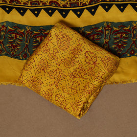 Yellow - 3pc natural dyed unstitched modal silk dress