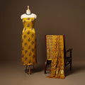 Yellow - 3pc natural dyed unstitched modal silk dress